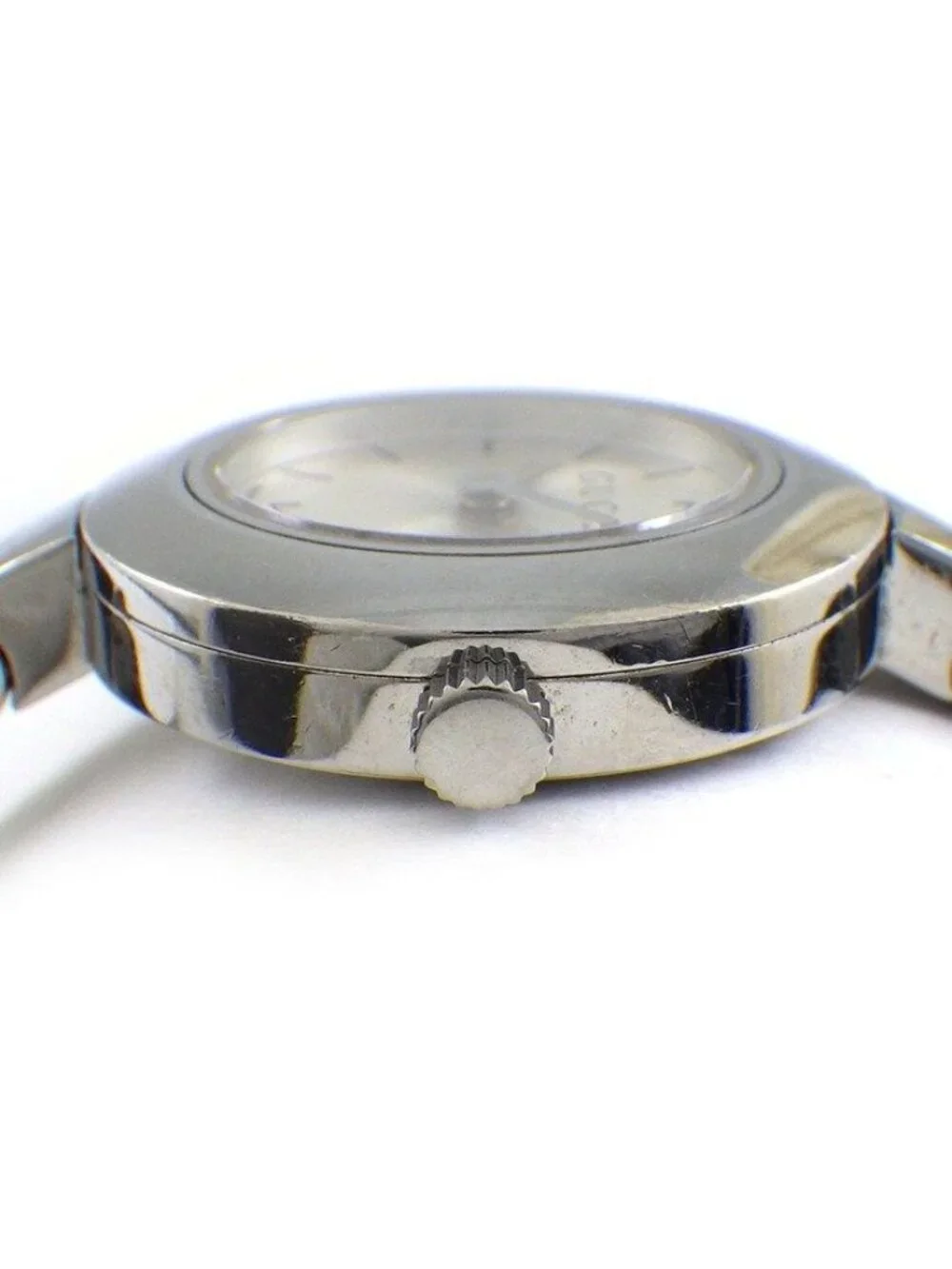 Gucci Watch Bangle Round 105 Sunray Silver Dial SS Quartz Analog